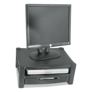 Kantek Two Level Stand, Removable Drawer, 17 x 13 1/4 x 3-1/2 to 7, Black (KTKMS480)