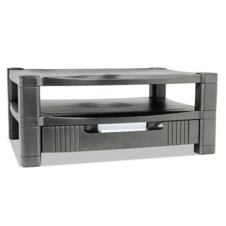 Kantek Two Level Stand, Removable Drawer, 17 x 13 1/4 x 3-1/2 to 7, Black (KTKMS480)