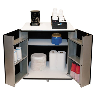 Vertiflex® Refreshment Stand, Two-Shelf, 29.5w x 21d x 33h, Black/White (VRT35157)