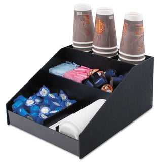 Vertiflex® Commercial Grade Horizontal Condiment Organizer, 12w x 16d x 7 1/2h, Black (VRTVFCC1200)
