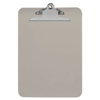 Universal® Plastic Clipboard with High Capacity Clip, 1.25" Clip Capacity, Holds 8.5 x 11 Sheets, Translucent Black (UNV40306)