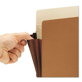 Smead™ Redrope TUFF Pocket Drop-Front File Pockets w/ Fully Lined Gussets, 7" Expansion, Letter Size, Redrope, 5/Box (SMD73395)