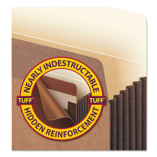 Smead™ Redrope TUFF Pocket Drop-Front File Pockets w/ Fully Lined Gussets, 7" Expansion, Letter Size, Redrope, 5/Box (SMD73395)