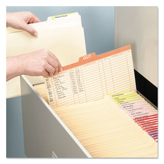 Smead™ Manila Out Guides, Printed Form Style, 1/5-Cut Top Tab, Out, 8.5 x 11, Manila, 100/Box (SMD51910)