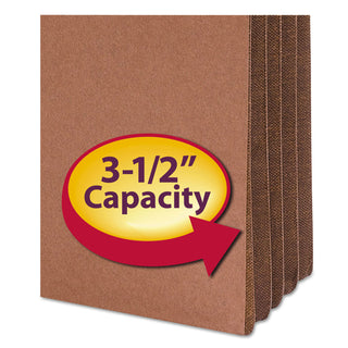 Smead™ Redrope Drop-Front File Pockets w/ Fully Lined Gussets, 3.5" Expansion, Letter Size, Redrope, 10/Box (SMD73264)