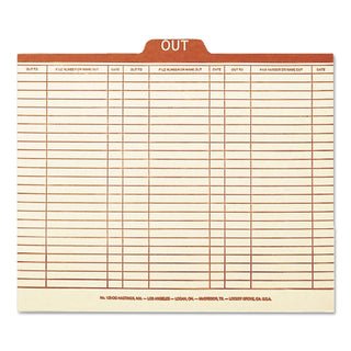 Smead™ Manila Out Guides, Printed Form Style, 1/5-Cut Top Tab, Out, 8.5 x 11, Manila, 100/Box (SMD51910)