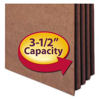 Smead™ Redrope TUFF Pocket Drop-Front File Pockets w/ Fully Lined Gussets, 3.5" Expansion, Letter Size, Redrope, 10/Box (SMD73380)