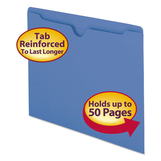 Smead™ Colored File Jackets with Reinforced Double-Ply Tab, Straight Tab, Letter Size, Blue, 100/Box (SMD75502)