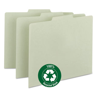 Smead™ Recycled Blank Top Tab File Guides, 1/3-Cut Top Tab, Blank, 8.5 x 11, Green, 100/Box (SMD50334)