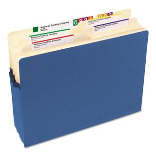 Smead™ Colored File Pockets, 3.5" Expansion, Letter Size, Blue (SMD73225)