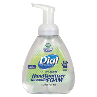 Dial® Professional Antibacterial Foaming Hand Sanitizer, 15.2 oz Pump Bottle, 4/Carton (DIA06040)