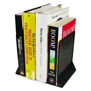 Artistic® Urban Collection Punched Metal Bookends, 6 1/2 x 6 1/2 x 5 1/2, Black (AOPART20008)