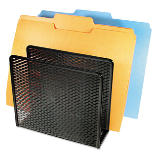 Artistic® Urban Collection Punched Metal File Sorter, 3 Sections, Letter Size Files, 8" x 8" x 7.25", Black (AOPART20009)