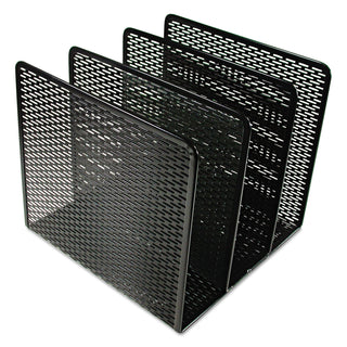 Artistic® Urban Collection Punched Metal File Sorter, 3 Sections, Letter Size Files, 8" x 8" x 7.25", Black (AOPART20009)