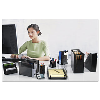 Artistic® Urban Collection Punched Metal Desktop File, 1 Section, Letter to Legal Size Files, 13" x 5.75" x 10.75", Black (AOPART20010)