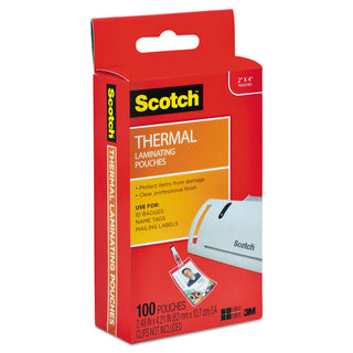 Scotch® Laminating Pouches, 5 mil, 2.25" x 4.25", Gloss Clear, 100/Pack (MMMTP5852100)