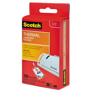 Scotch® Laminating Pouches, 5 mil, 2.25" x 4.25", Gloss Clear, 100/Pack (MMMTP5852100)