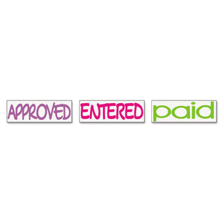 Trodat® Stack Stamp, APPROVED, ENTERED, PAID, 1 13/16 x 5/8, Assorted Fluorescent Ink (USS8802)