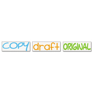 Trodat® Stack Stamp, COPY, DRAFT, ORIGINAL, 1 13/16 x 5/8, Assorted Fluorescent Ink (USS8801)
