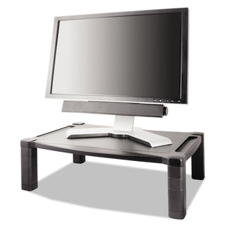 Kantek Wide Two-Level Stand, Height-Adjustable, 20 x 13 1/4, Black (KTKMS500)