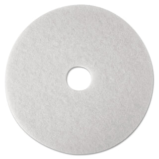 3M™ Low-Speed Super Polishing Floor Pads 4100, 27" Diameter, White, 5/Carton (MCO20313)
