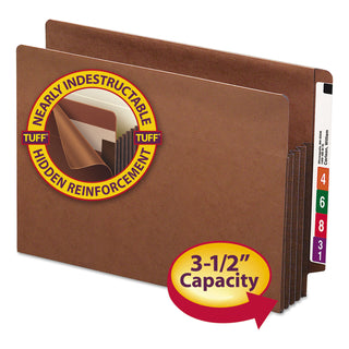Smead™ Heavy-Duty Redrope End Tab TUFF Pockets, 3.5" Expansion, Letter Size, Redrope, 10/Box (SMD73780)