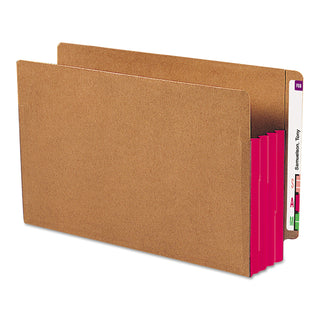 Smead™ Redrope Drop-Front End Tab File Pockets w/ Fully Lined Colored Gussets, 3.5" Expansion, Legal Size, Redrope/Red, 10/Box (SMD74686)