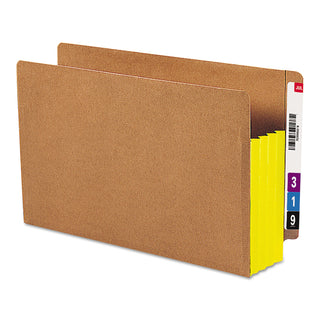 Smead™ Redrope Drop-Front End Tab File Pockets w/ Fully Lined Colored Gussets, 3.5" Expansion, Legal Size, Redrope/Yellow, 10/Box (SMD74688)
