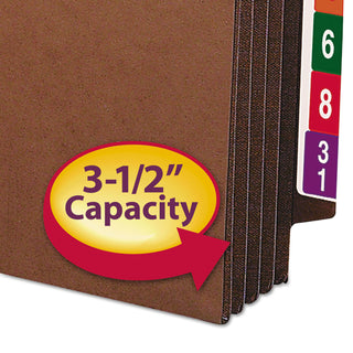 Smead™ Heavy-Duty Redrope End Tab TUFF Pockets, 3.5" Expansion, Letter Size, Redrope, 10/Box (SMD73780)