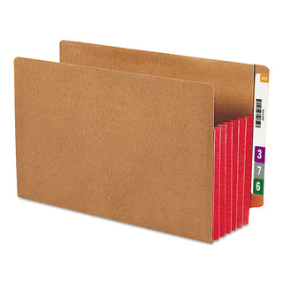 Smead™ Redrope Drop-Front End Tab File Pockets w/ Fully Lined Colored Gussets, 5.25" Expansion, Legal Size, Redrope/Red, 10/Box (SMD74696)