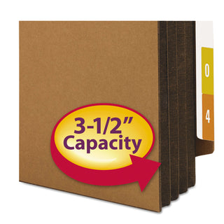 Smead™ Redrope Drop-Front End Tab File Pockets w/ Fully Lined Colored Gussets, 3.5" Exp, Legal Size, Redrope/Dark Brown, 10/Box (SMD74681)