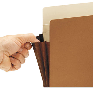 Smead™ Redrope Drop-Front End Tab File Pockets w/ Fully Lined Colored Gussets, 5.25" Expansion, Legal, Redrope/Dark Brown, 10/Box (SMD74691)
