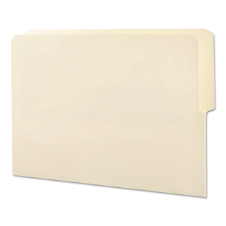 Smead™ Heavyweight Manila End Tab Folders, 9" Front, 1/2-Cut Tabs, Top Position, Letter Size, 100/Box (SMD24127)