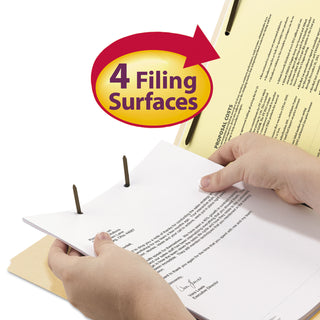 Smead™ Fastener Folder w/ Divider, 1 Divider, Letter Size, Manila, 50/Box (SMD34220)