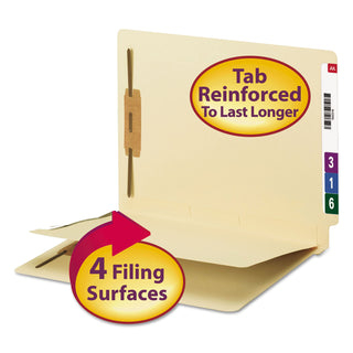 Smead™ Fastener Folder w/ Divider, 1 Divider, Letter Size, Manila, 50/Box (SMD34220)