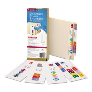 Smead™ Color-Coded Smartstrip Refill Label Forms, Inkjet Printer, Assorted, 1.5 x 7.5, White, 250/Pack (SMD66006)