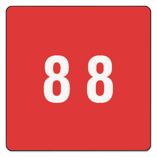 Smead™ Numerical End Tab File Folder Labels, 8, 1.5 x 1.5, Red, 250/Roll (SMD67428)