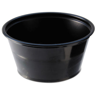 Fabri-Kal® Portion Cups, 2 oz, Black, 250/Sleeve, 10 Sleeves/Carton (FABPC200-B)