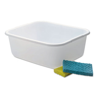 Rubbermaid® Microban Dishpan, 4.5 gal, 14.5" x 12.5" x 5.7", White, 6/Carton (RHP2951ARWHT)