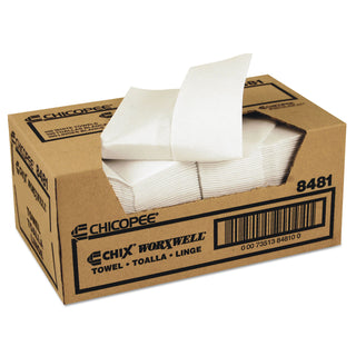 Chicopee® Durawipe Shop Towels, 13 x 15, Z Fold, White, 100/Carton (CHI8481)