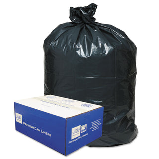 Classic Linear Low-Density Can Liners, 45 gal, 0.63 mil, 40" x 46", Black, 250/Carton (WBI404616B)