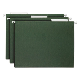 Smead™ Poly Index Tabs and Inserts For Hanging File Folders, 1/3-Cut Tabs, White/Clear, 3.5" Wide, 25/Pack (SMD64615)