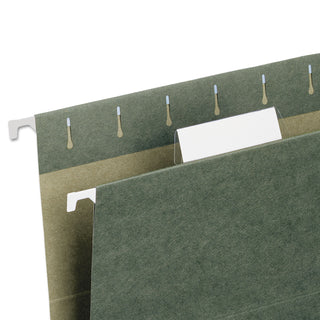 Smead™ Poly Index Tabs and Inserts For Hanging File Folders, 1/5-Cut Tabs, White/Clear, 2.25" Wide, 25/Pack (SMD64600)
