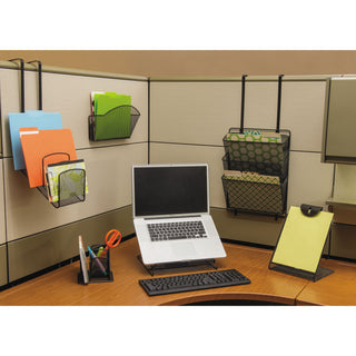 Safco® Onyx Mini Organizer with Three Compartments, Black, 6 x 5 1/4 x 5 1/4 (SAF3250BL)