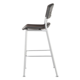 Iceberg CaféWorks Bistro Stool, Graphite Seat/Graphite Back, Silver Base (ICE64527)