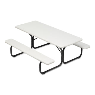 Iceberg IndestrucTables Too 1200 Series Resin Picnic Table, 72w x 30d, Platinum/Gray (ICE65923)