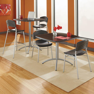 Iceberg CaféWorks Table, 36w x 36d x 30h, Walnut/Silver (ICE65614)