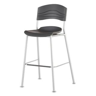Iceberg CaféWorks Bistro Stool, Graphite Seat/Graphite Back, Silver Base (ICE64527)