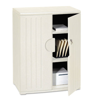 Iceberg OfficeWorks Resin Storage Cabinet, 36w x 22d x 46h, Platinum (ICE92563)