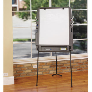 Iceberg Portable Flipchart Easel With Dry Erase Surface, Resin, 35 x 30 x 73, Charcoal (ICE30227)